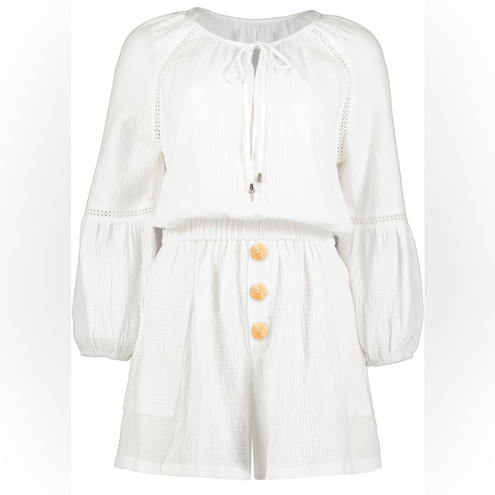 bishop + young 'Playa' White Lightweight‎ Romper - Picture 3 of 10